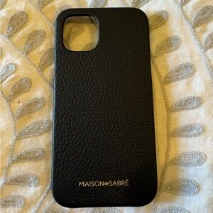 Maison de Sabre black leather iPhone 12 case